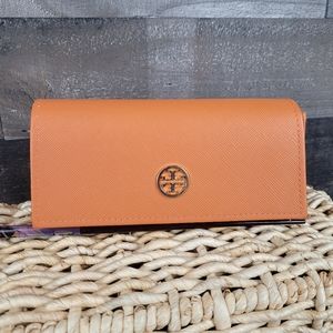 Tory Burch Orange Sunglasses Case With Gold Hardware